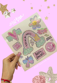  Planilla de Stickers Glitter